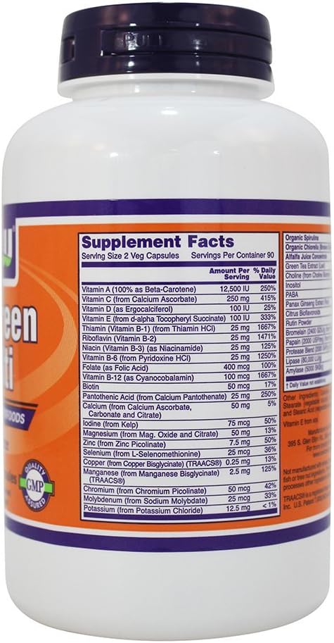 NOW Foods Multi Vitamin Iron Free - 180 VegiCaps (Pack of 2) - görsel 3
