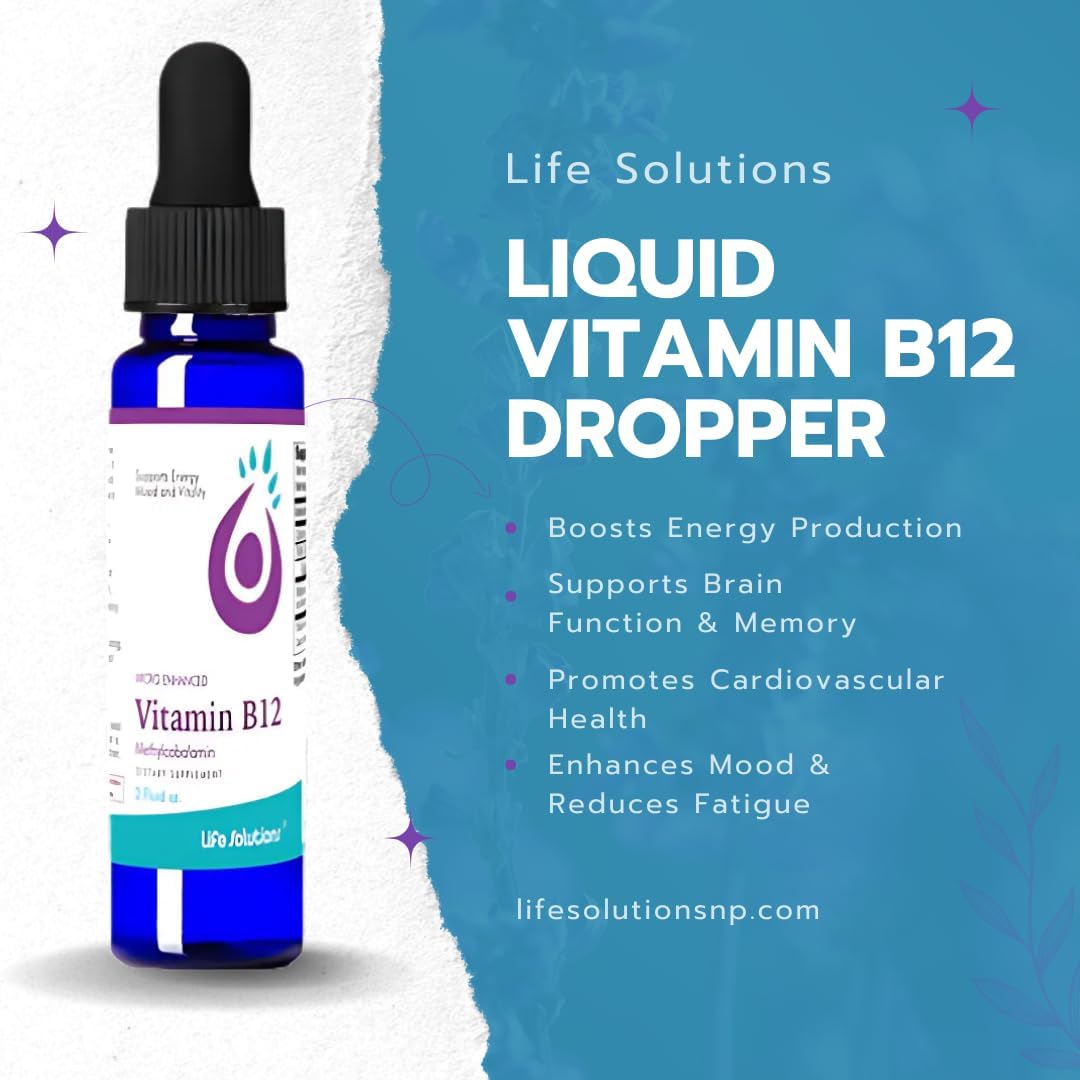 Life Solutions Liquid Vitamin B12 Methylcobalamin – Sublingual Drops, 59 ml - görsel 8