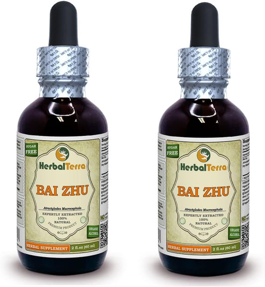 Bai Zhu, Atractylodes (Atractylodis Macrocephalae) Tincture, Dried Root Liquid Extract by HerbalTerra (2x60 ml)