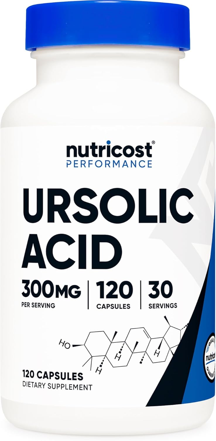 Nutricost Ursolic Acid 300mg, 120 Capsules – Vegetarian, Non-GMO, Gluten-free, Soya-free - görsel 1