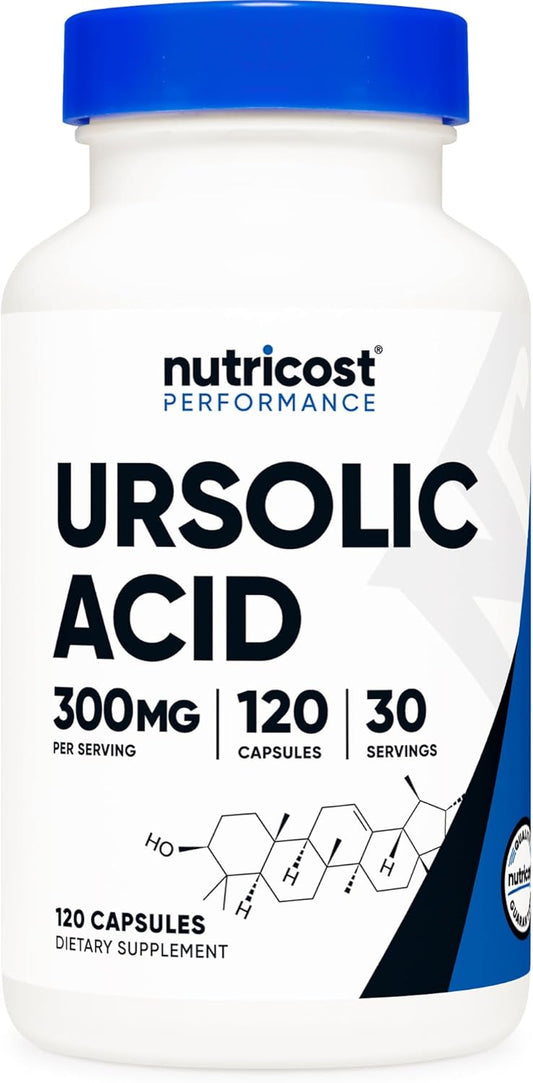Nutricost Ursolic Acid 300mg, 120 Capsules – Vegetarian, Non-GMO, Gluten-free, Soya-free