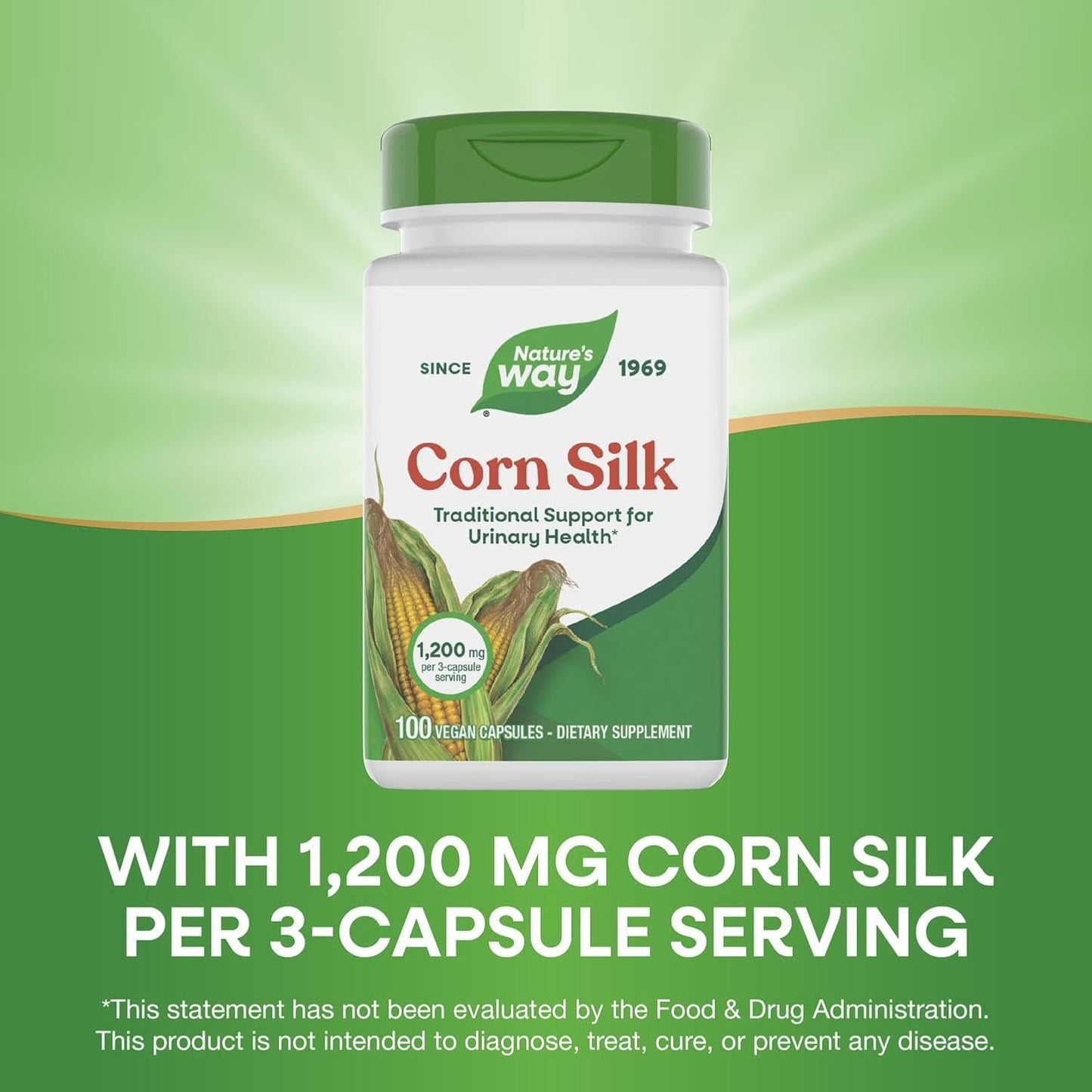 Nature's Way Corn Silk, 1,200 mg per 3-Capsule Serving, Traditional Support for Urinary Health*, Vegan, No Gluten, 100 Vegan Capsules (Packaging May Vary) - görsel 5