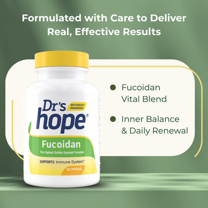 Dr's Hope Fucoidan 65mg – Brown Seaweed Extract Food Supplement (60 Capsules)