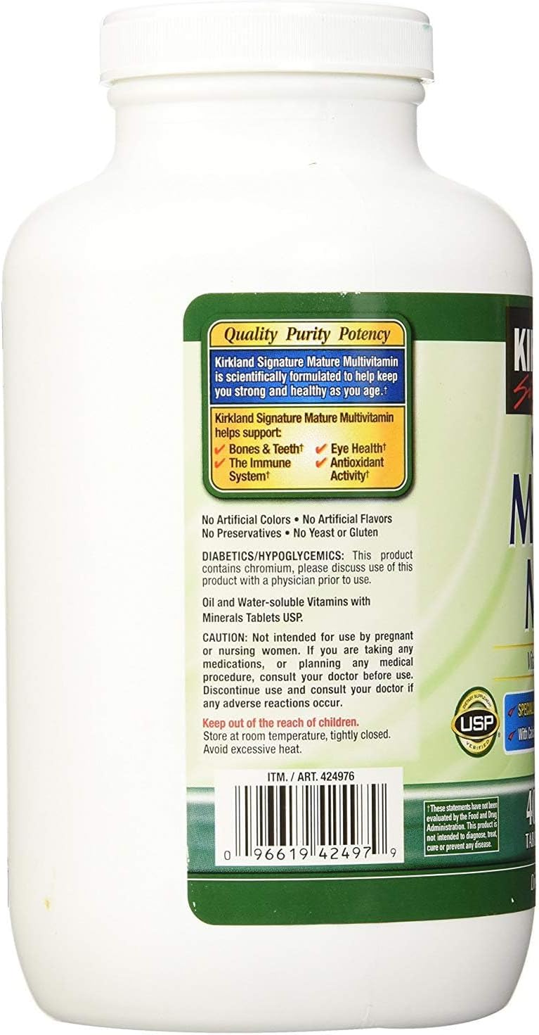 Kirkland Signature Adult 50+ Multi Vitamins & Minerals, 400 Tablets (2 Pack) - görsel 4