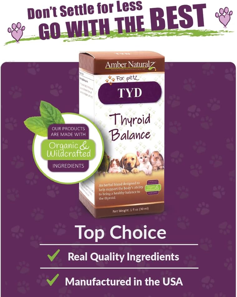 Amber NaturalZ TYD Thyroid Balance Herbal Supplement for Dogs, Cats, Birds, Guinea Pigs and Rabbits - görsel 5