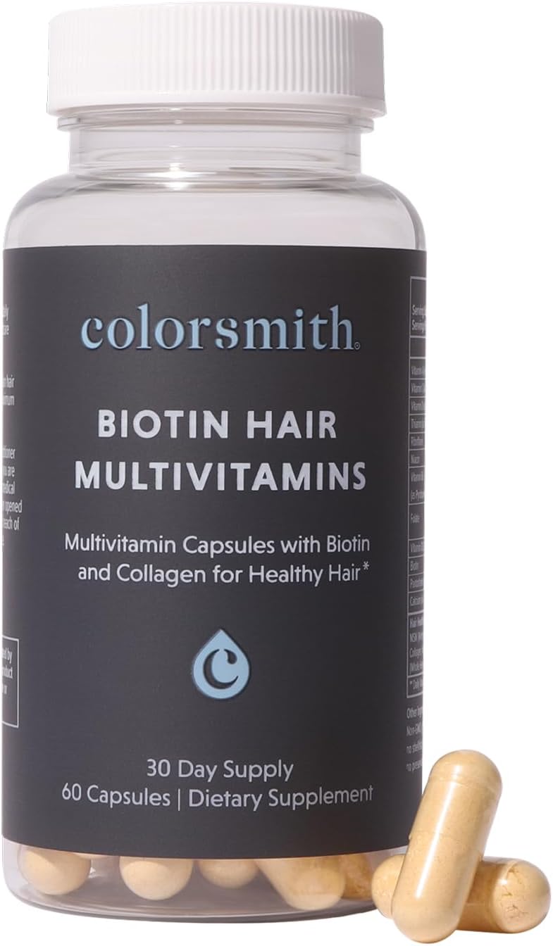 colorsmith Biotin Hair Multivitamins, 2500mcg Biotin with Collagen, 60 Capsules - görsel 1