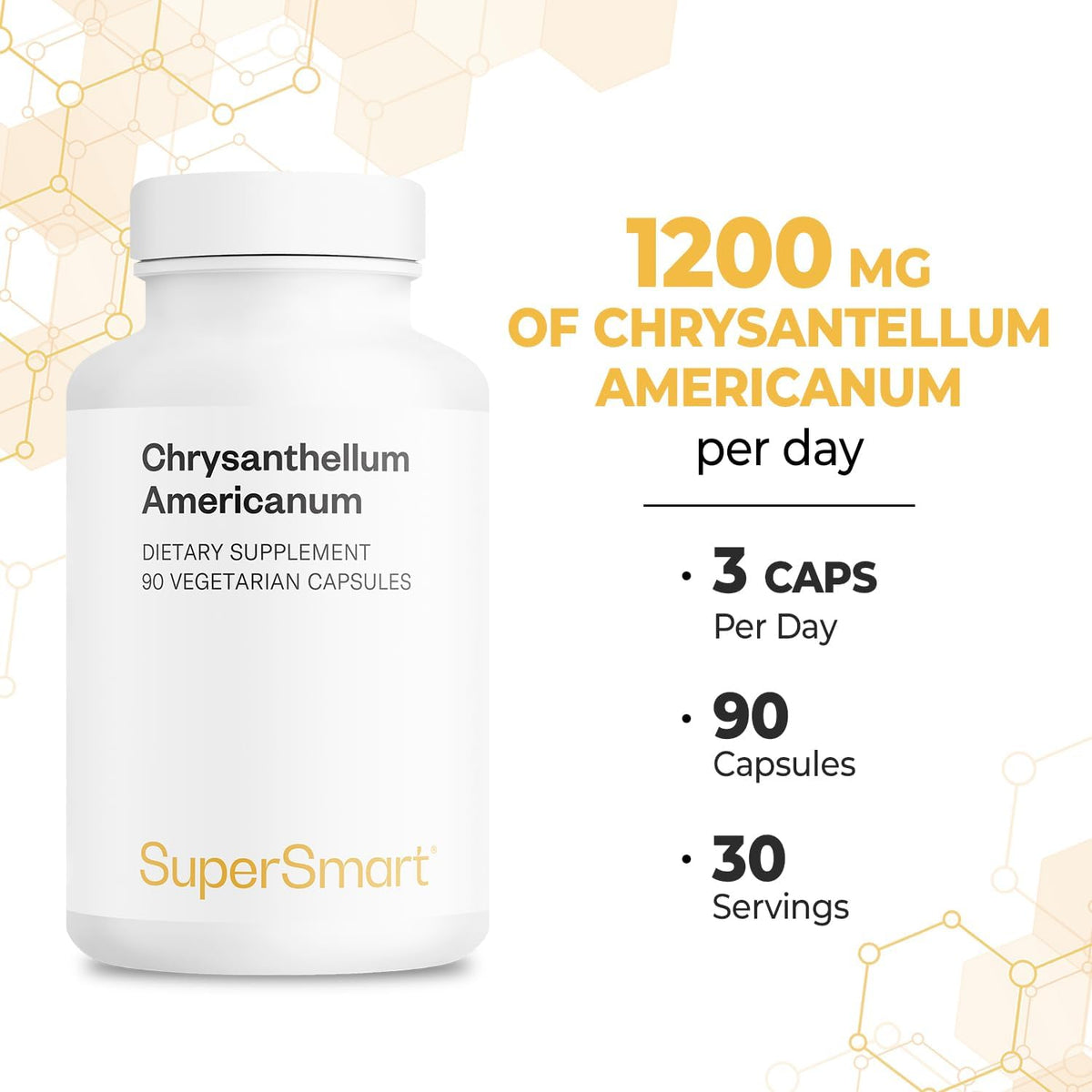 Supersmart Chrysantellum Americanum 1200mg per Day - High Strength Herb Supplement - 90 Vegetarian Capsules - görsel 5