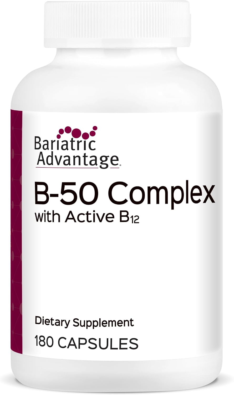 Bariatric Advantage Vitamin B50 Complex - High-Strength B-Complex for Energy and Brain Function - 180 Mini Capsules - görsel 1