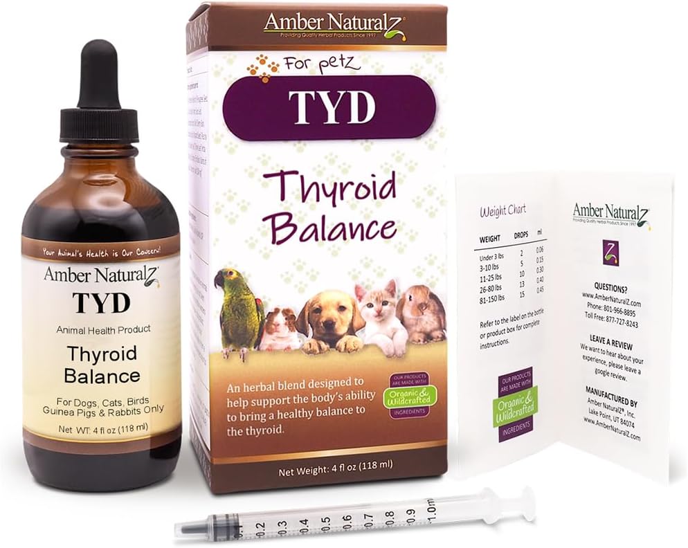 Amber NaturalZ TYD Thyroid Balance Herbal Pet Supplement, 4 fl oz - görsel 6