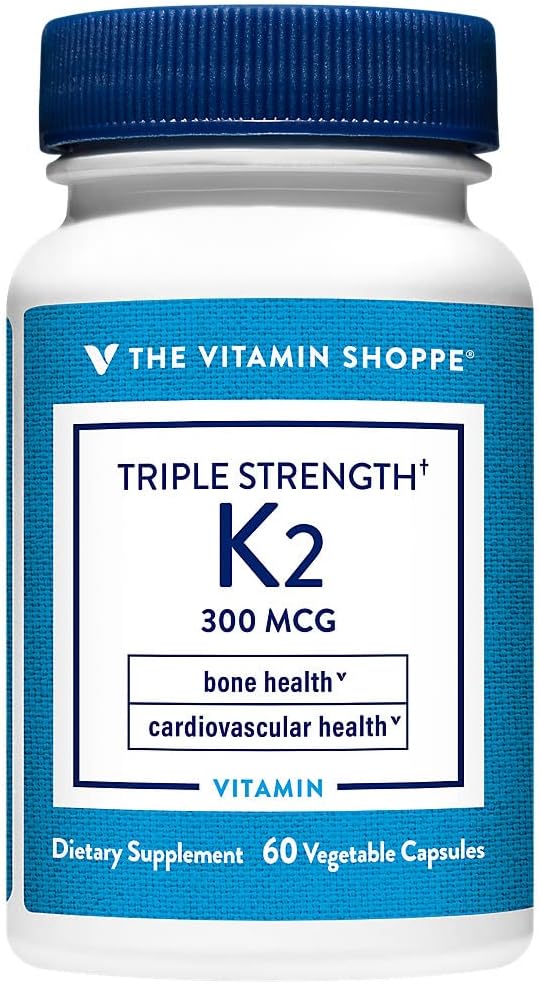 The Vitamin Shoppe Vitamin K2 MK-7 300mcg Triple Strength – Bone & Heart Health - görsel 1