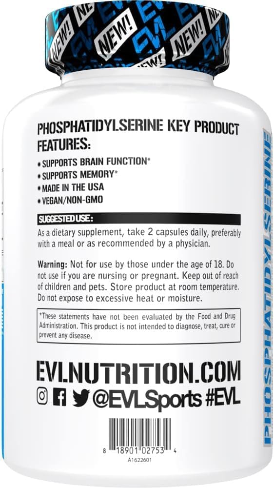 Phosphatidylserine Nootropic Brain Support Supplement – Evlution Nutrition Phosphatidylserine 300mg per Serving for Memory and Focus – Vegan and Non-GMO (30 Servings) - görsel 3