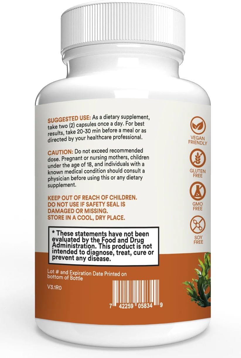 One Good Earth Sea Moss Capsules with Irish Moss, Bladderwrack, Burdock, Black Pepper, and Essential Vitamins & Minerals (60 Capsules) - görsel 3