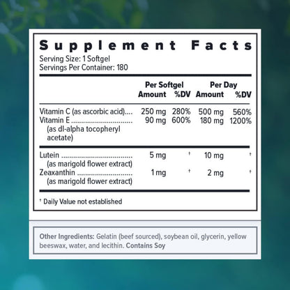 Focus Select Zinc Free Formula - 180 Soft gel capsule Capsules (2 Pack) - AREDS2 Based Eye Vitamin - Maintains Normal Vision - Easy to Swallow Pill