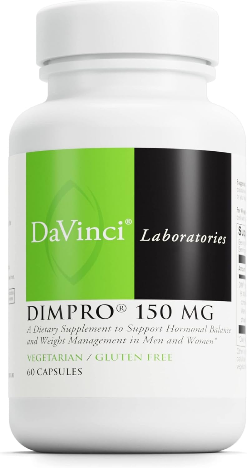 DAVINCI Labs DIMPro 150mg - Hormonal Balance Food Supplement with DIM - Gluten-Free - 60 Capsules - görsel 1