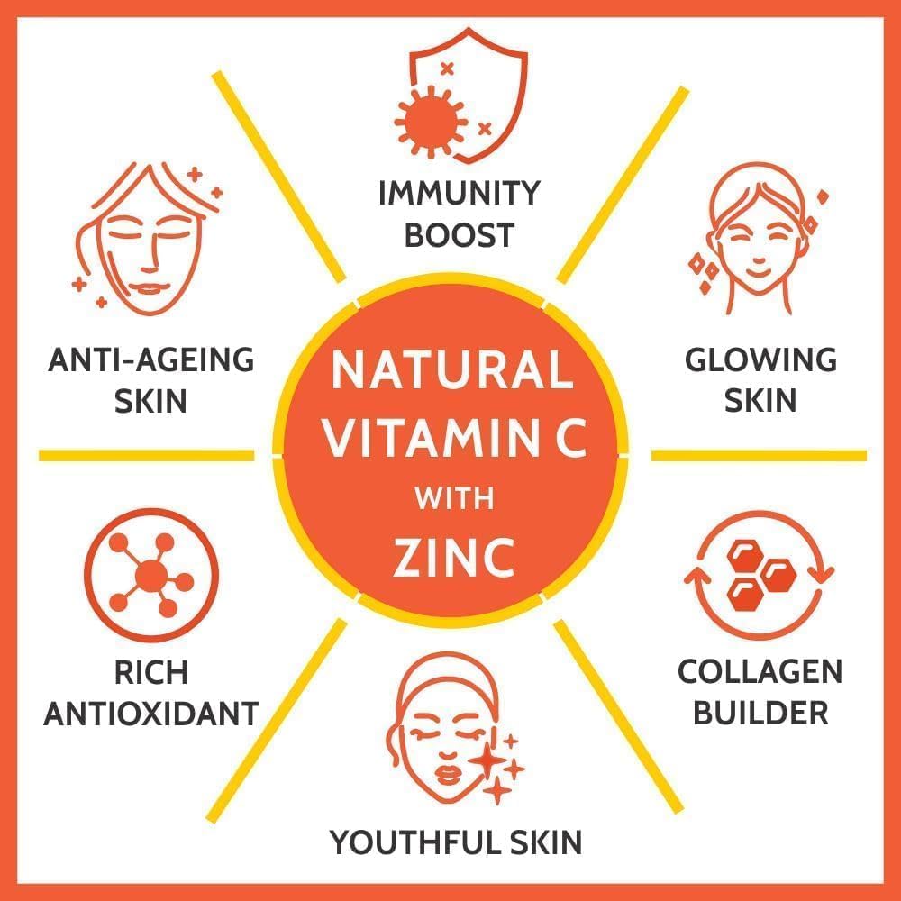 Natural Vitamin C Amla Extract with Zinc - 120 Vegan Tablets - görsel 7