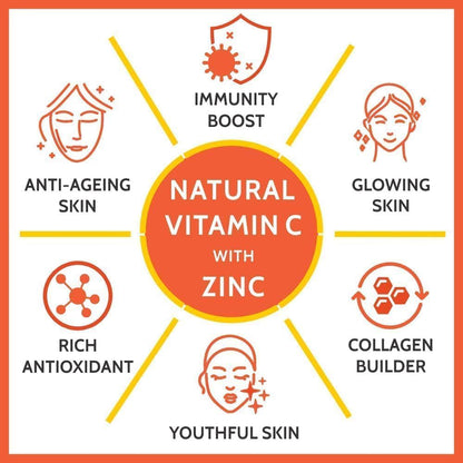 Natural Vitamin C Amla Extract with Zinc - 120 Vegan Tablets
