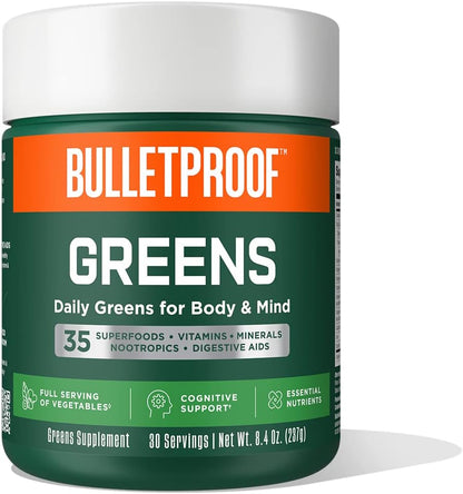 Bulletproof Greens – Daily Greens Powder with Superfoods, Nootropics and Probiotics (8.4 oz)