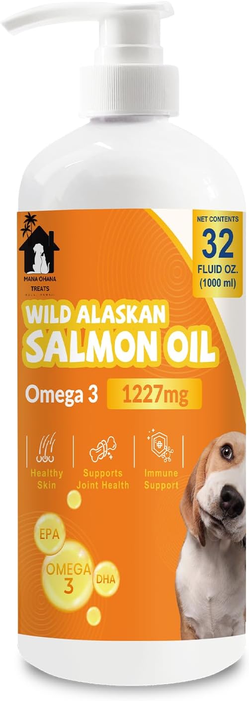 Salmon Oil for Dogs and Cats – Omega-3 Fish Oil Supplement for Healthy Skin, Coat, Joints and Immune Support (946 ml)