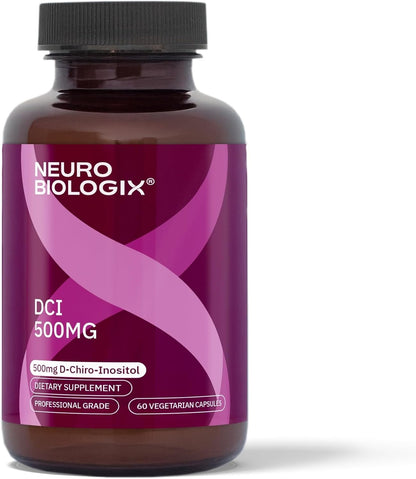 Neurobiologix D-Chiro Inositol 500 mg, High-Potency Inositol Supplement, Supports Metabolic Function & Hormone Balance, Dairy & Gluten-free, Non GMO, 60 Vegetable Capsules