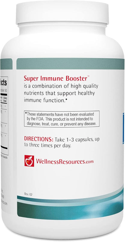 Wellness Resources Super Immune Booster - Colostrum, Beta Glucan, Olive Leaf, Arabinogalactan (180 Capsules)