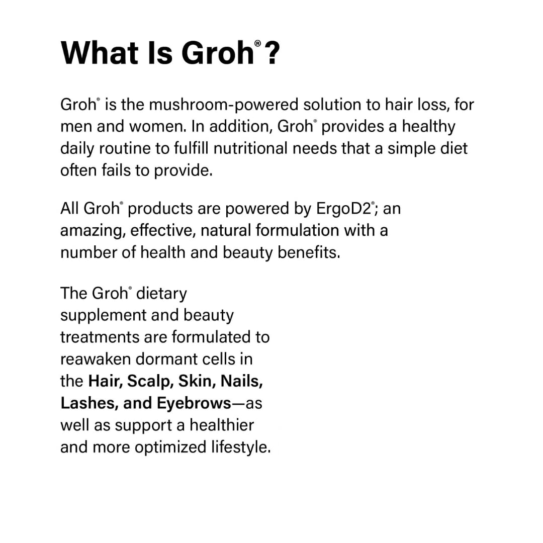 Groh Daily Vitality Boost - All Natural Hair, Skin and Nails Supplement with ErgoD2 - 60 Capsules - görsel 8