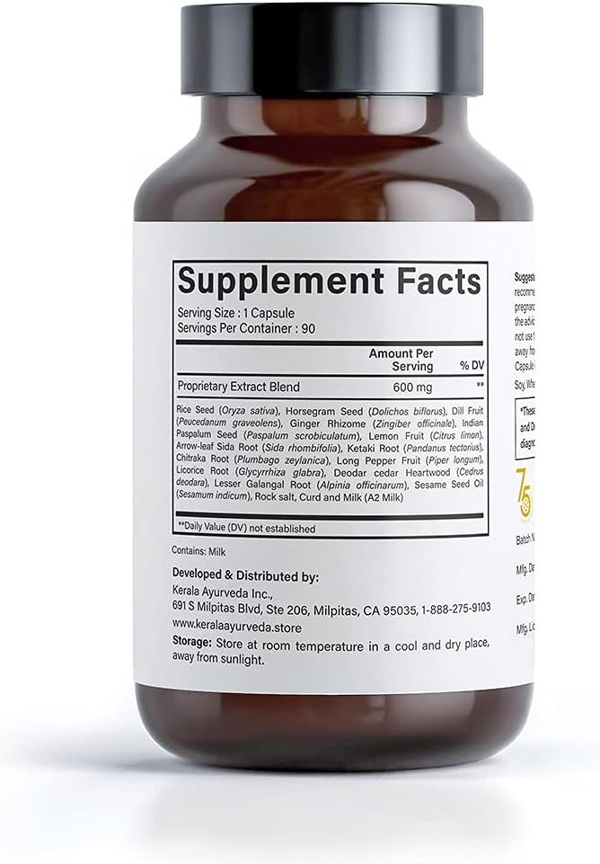 Kerala Ayurveda Neck Support Herbal Capsules - Ayurvedic Support for Neck, Shoulders, and Upper Back, 90 Capsules - görsel 3