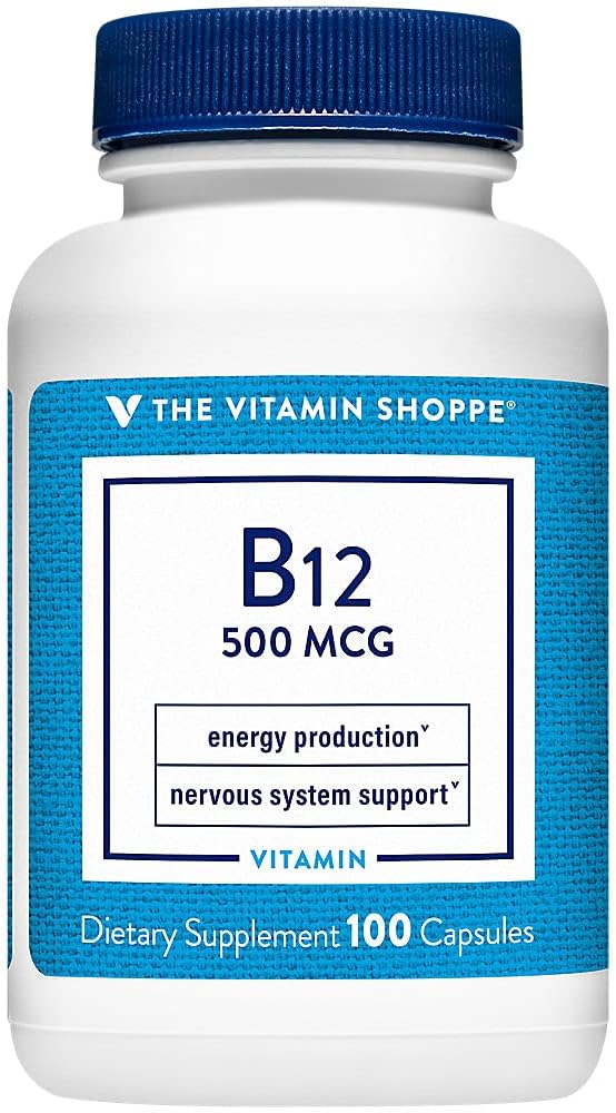 The Vitamin Shoppe Vitamin B12 500mcg – Energy & Nervous System Support, 300 Capsules - görsel 1