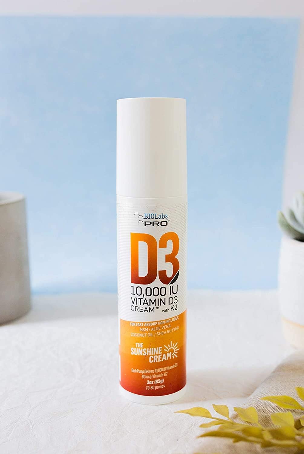 BIOLABS PRO Natural Vitamin D3 10000IU Cream with Vitamin K2 & Olive Leaf Extract - görsel 6