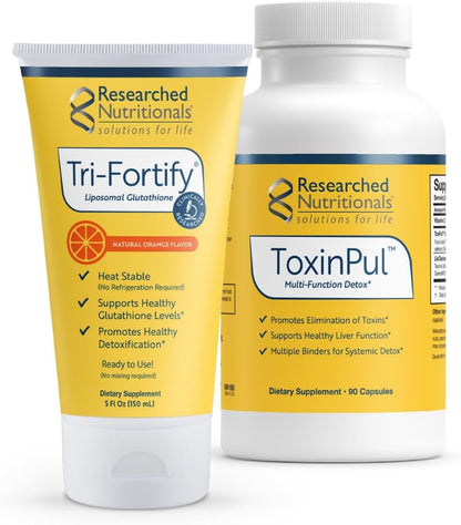 Researched Nutritionals Revitalised Detox Duo - Liposomal Glutathione & ToxinPul (2 Piece Set)