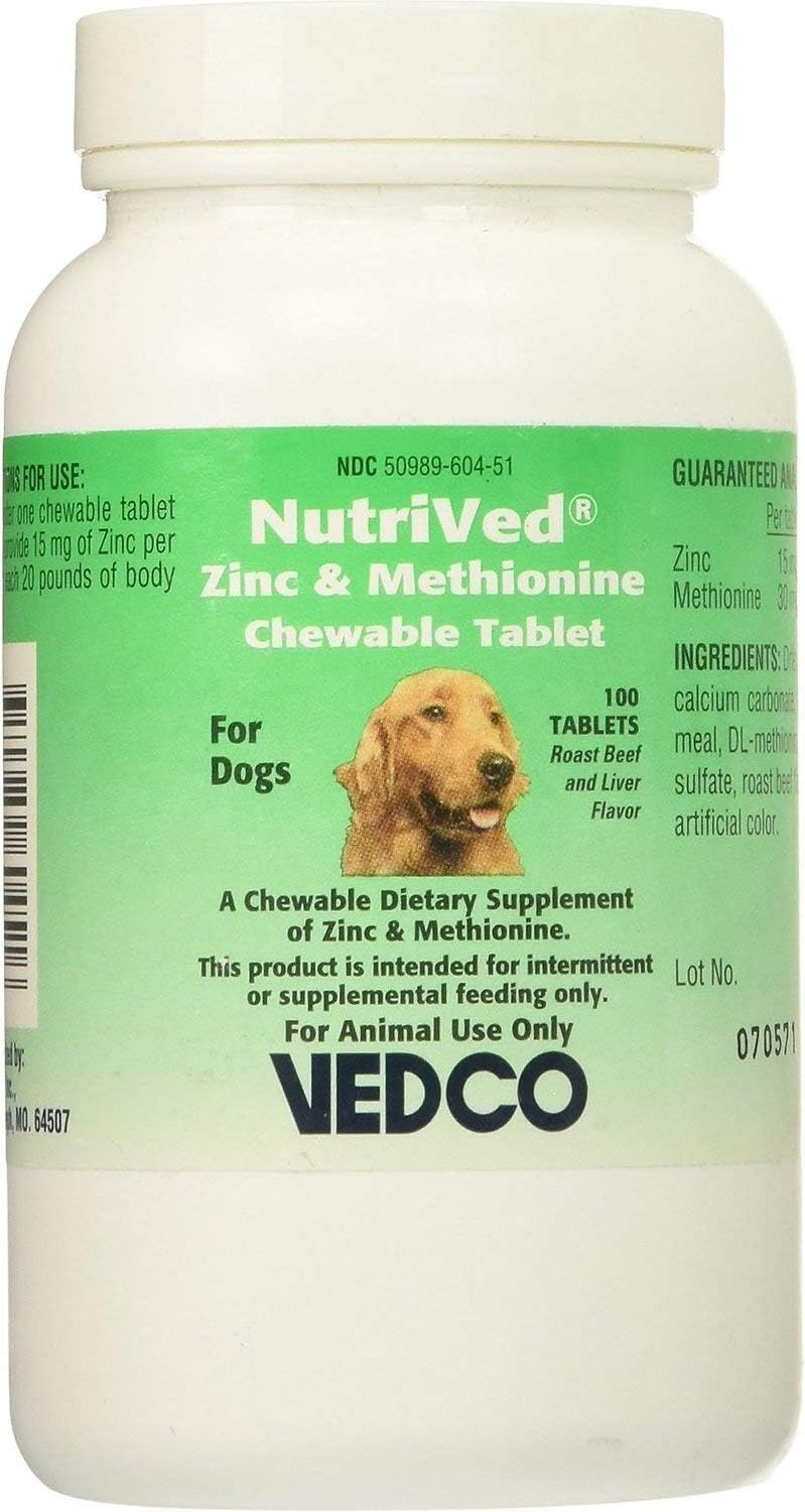 Vedco NutriVed Zinpro Dietary Chewable Dog Supplement, 100 Tablets - görsel 1