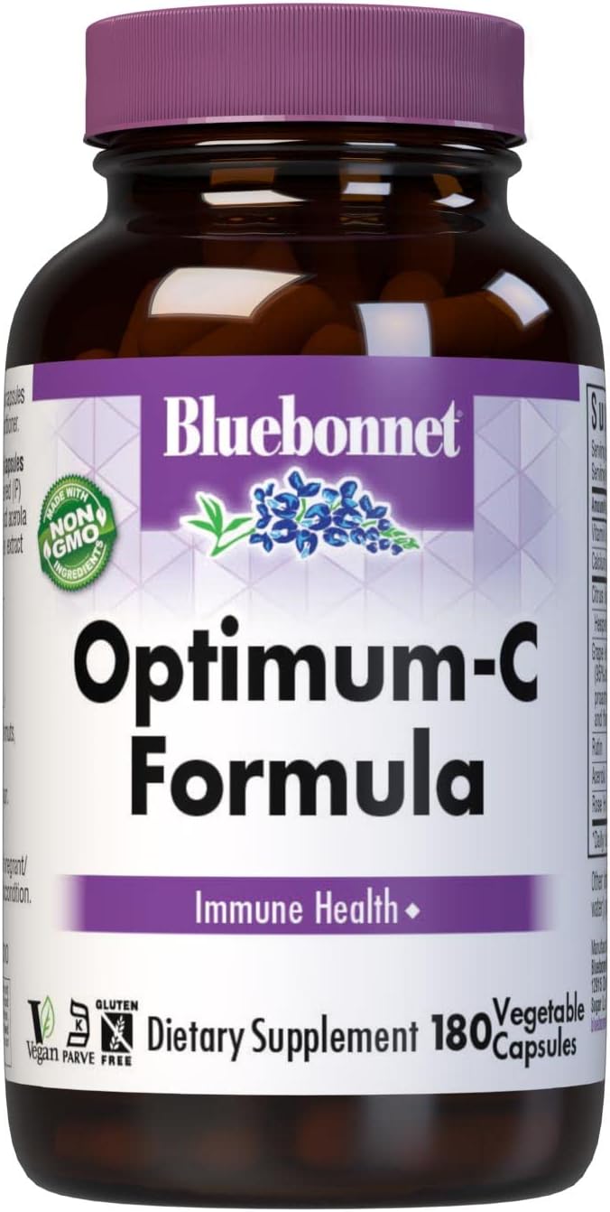 BlueBonnet Optimum C Formula Vitamin C 1000mg Vegetable Capsules, 180 Capsules - görsel 1