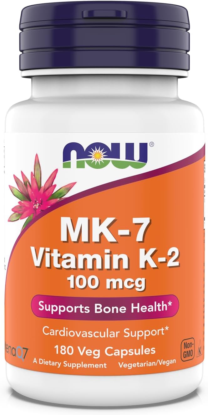 NOW Foods MK-7 Vitamin K-2 100 mcg, 180 Veg Capsules - görsel 1