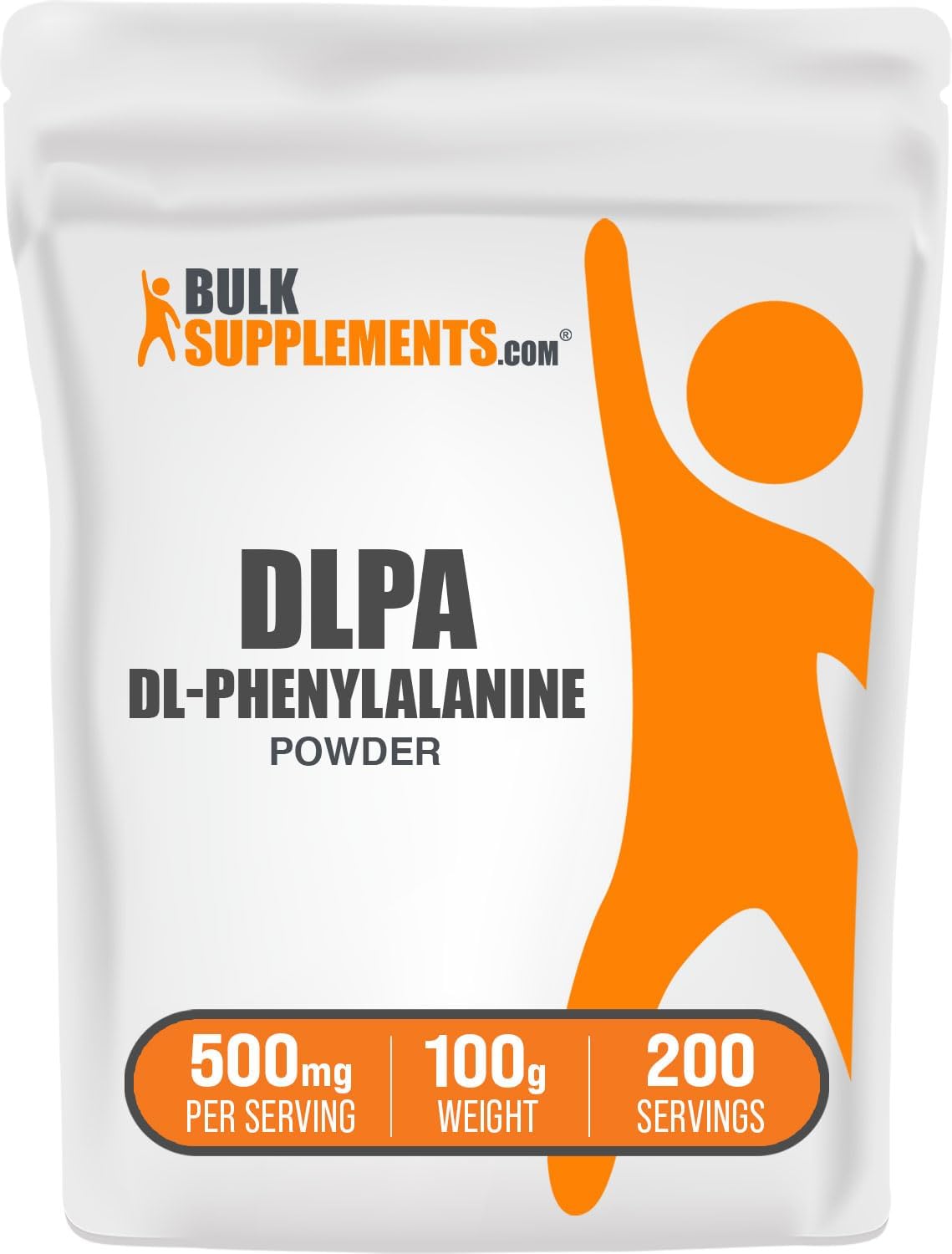 BulkSupplements.com DL-Phenylalanine Powder - DLPA Powder, Phenylalanine Supplement - Unflavoured & Gluten-free, 500mg per Serving, 100g - görsel 1