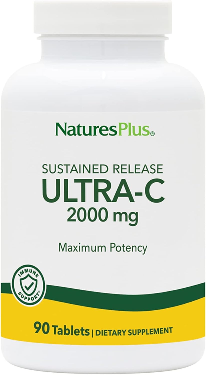 NaturesPlus Ultra-C 2000 mg - 90 Tablets - Vitamin C with Rose Hips - Immune and Antioxidant Support - Vegetarian, Gluten Free - görsel 1