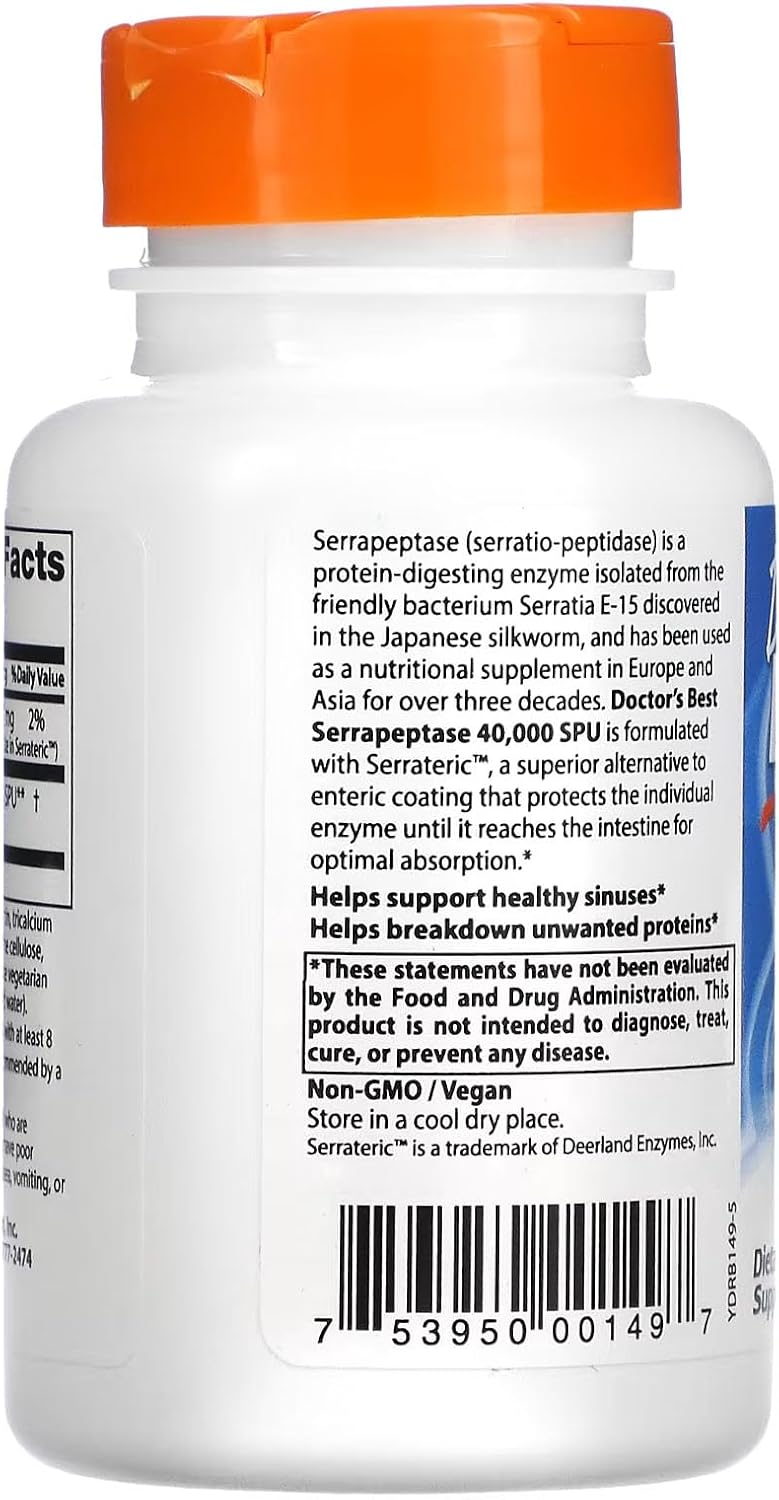 Doctor's Best Serrapeptase 40,000 Units – 90 Capsules - görsel 2