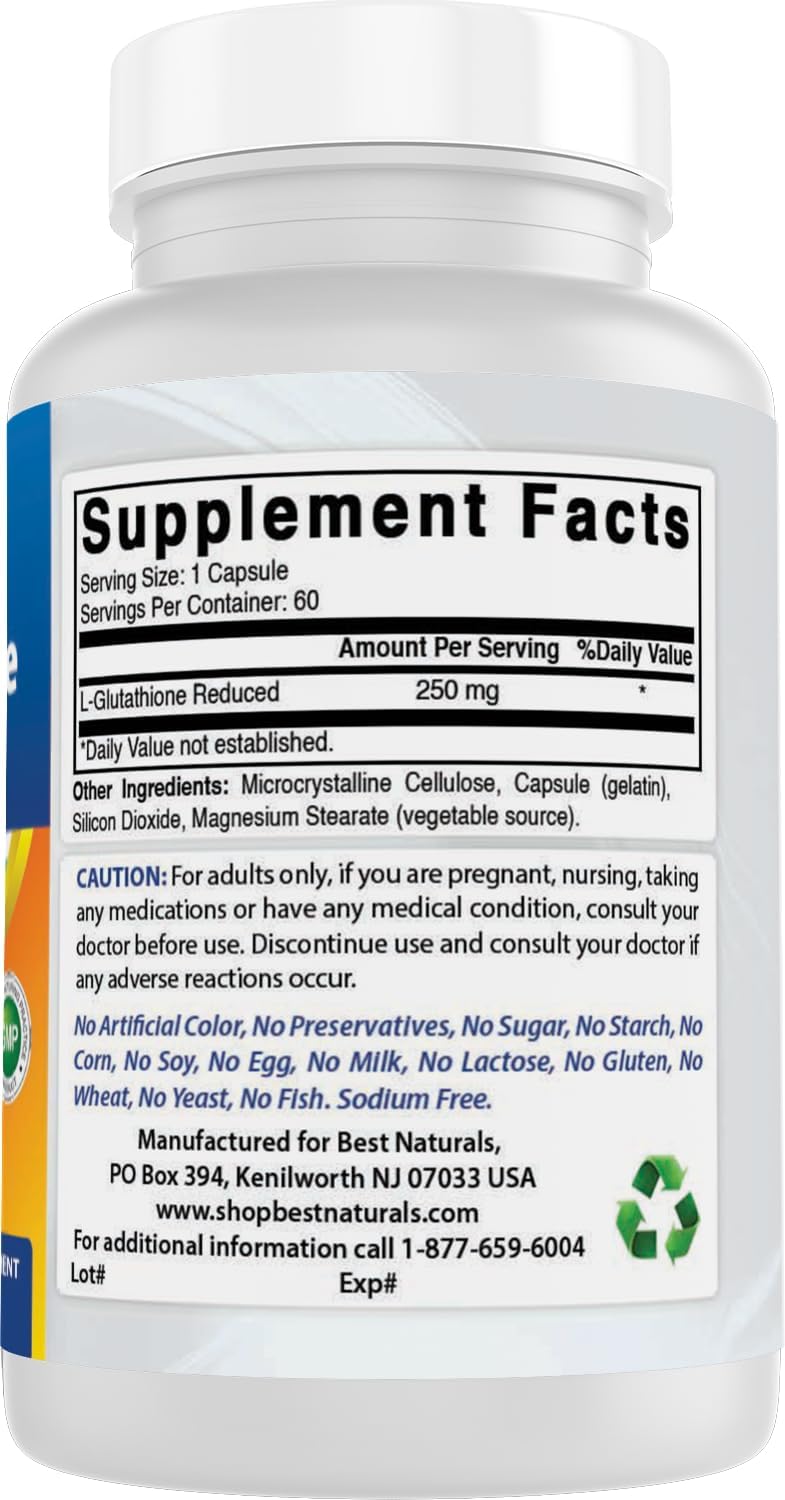 Best Naturals L-Glutathione 250 mg 60 Capsules - görsel 6