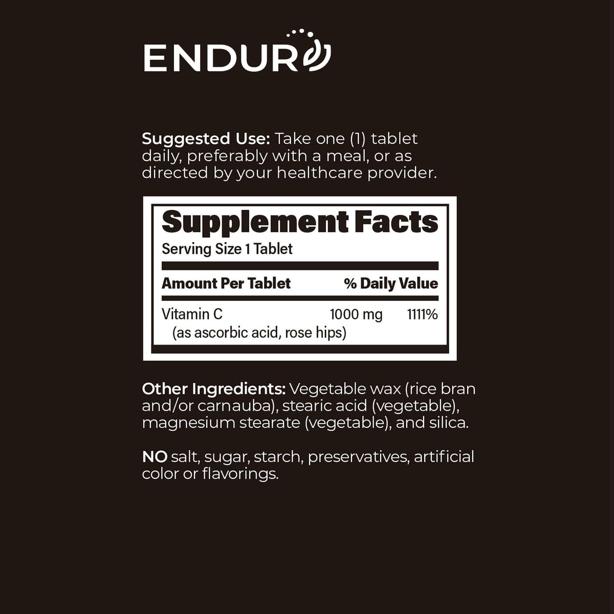 Endur ENDUR-C Vitamin C with Rose Hips, 1000mg, 60 Tablets - görsel 6