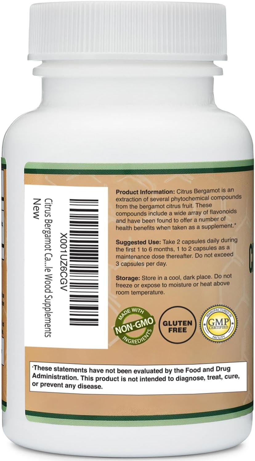 Double Wood Citrus Bergamot Supplement – NSF Certified – 1000mg, 60 Capsules - görsel 8
