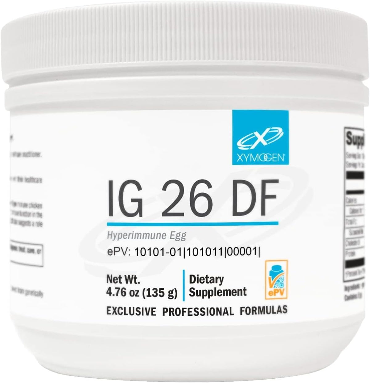 XYMOGEN IG 26 DF - Food Supplement with Hyperimmunised Egg Powder and Prebiotic Fibre, Vanilla Flavour - görsel 1
