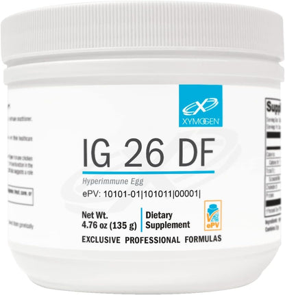 XYMOGEN IG 26 DF - Food Supplement with Hyperimmunised Egg Powder and Prebiotic Fibre, Vanilla Flavour