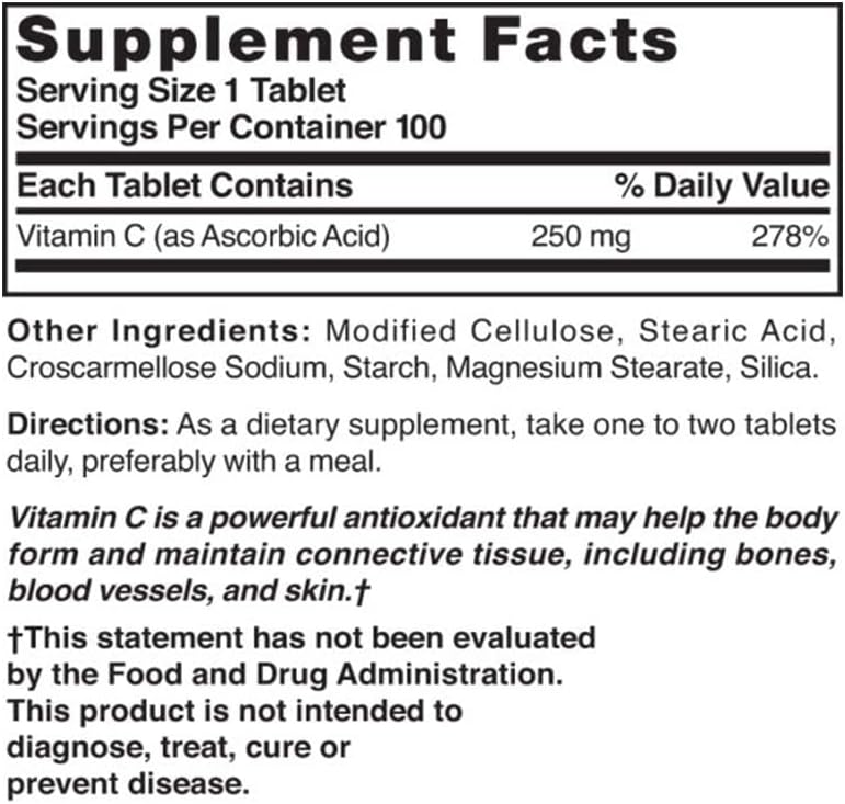 Nature's Blend Vitamin C 250mg Tablets, 100 Tablets - görsel 3