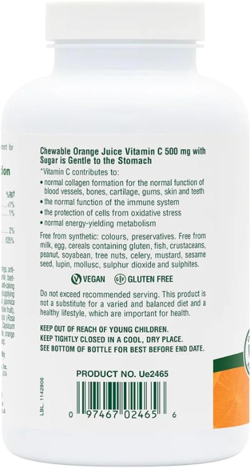 NaturesPlus Orange Juice Chewable Vitamin C - 500 mg, 90 Tablets - görsel 8