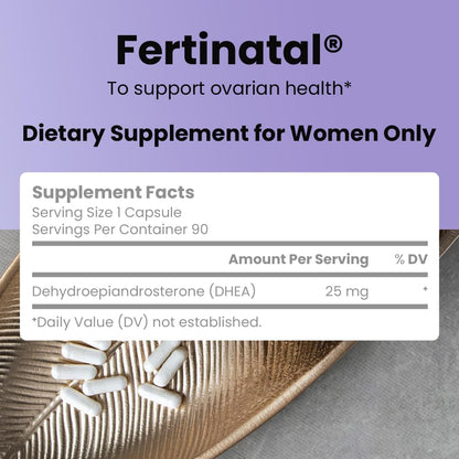 Fertinatal Micronised DHEA Female Natural Plant-Based Fertility Supplement 90-25mg Capsules