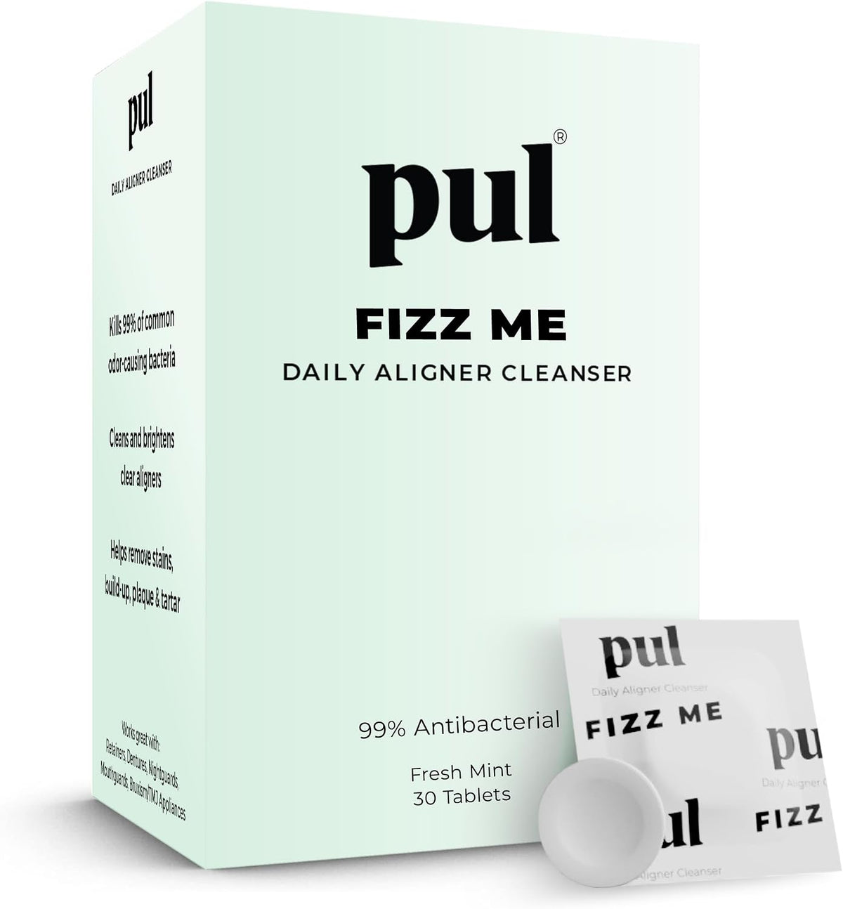 PUL Retainer Cleaner Tablets - Daily Aligner and Denture Cleaner - Removes Odour, Stains, and Plaque - 96 Day Supply - görsel 1