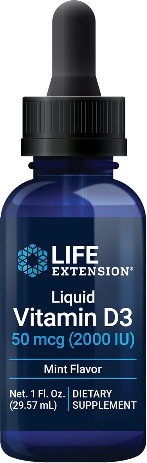 Life Extension Liquid Vitamin D3 (Mint), 2000 IU, 30 ml - görsel 1
