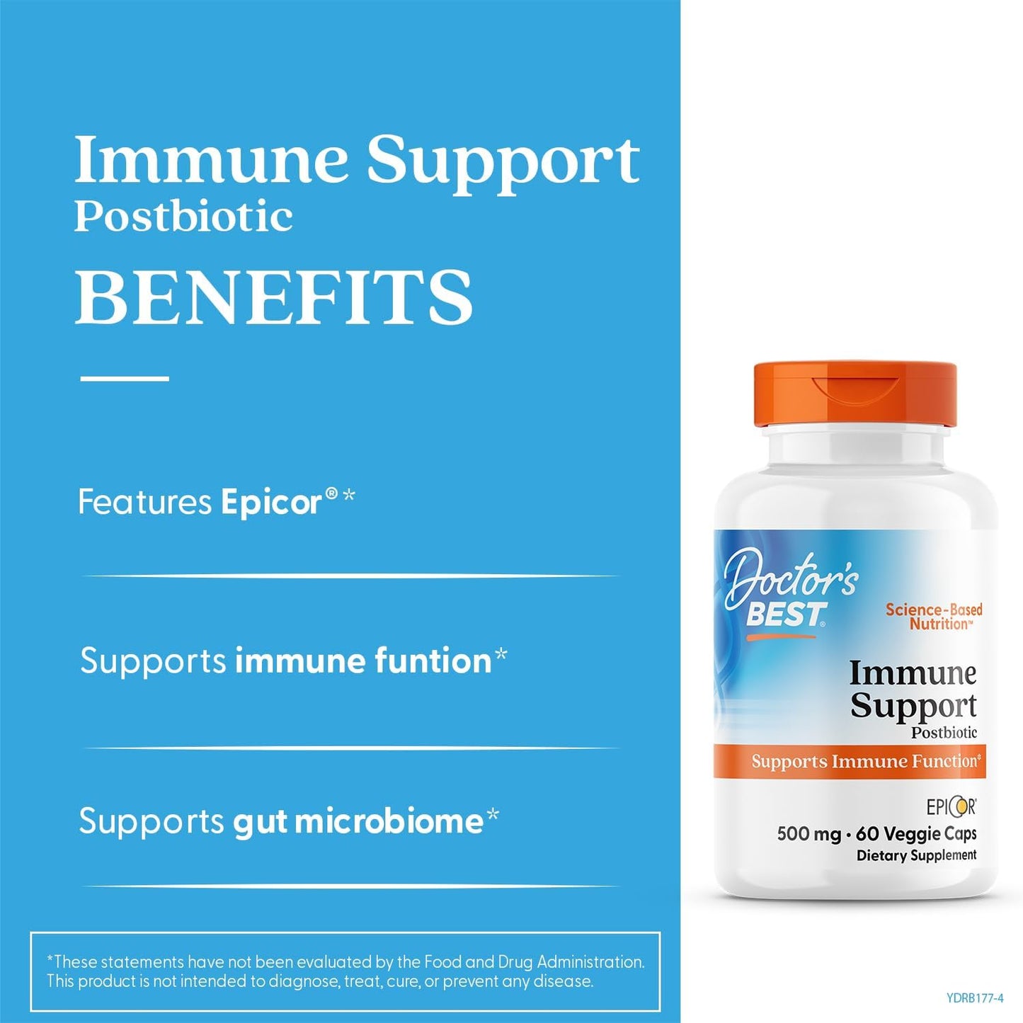 Doctor's Best EpiCor Immune Support Postbiotic Supplement – 500 mg, 60 Vegan Capsules - görsel 3