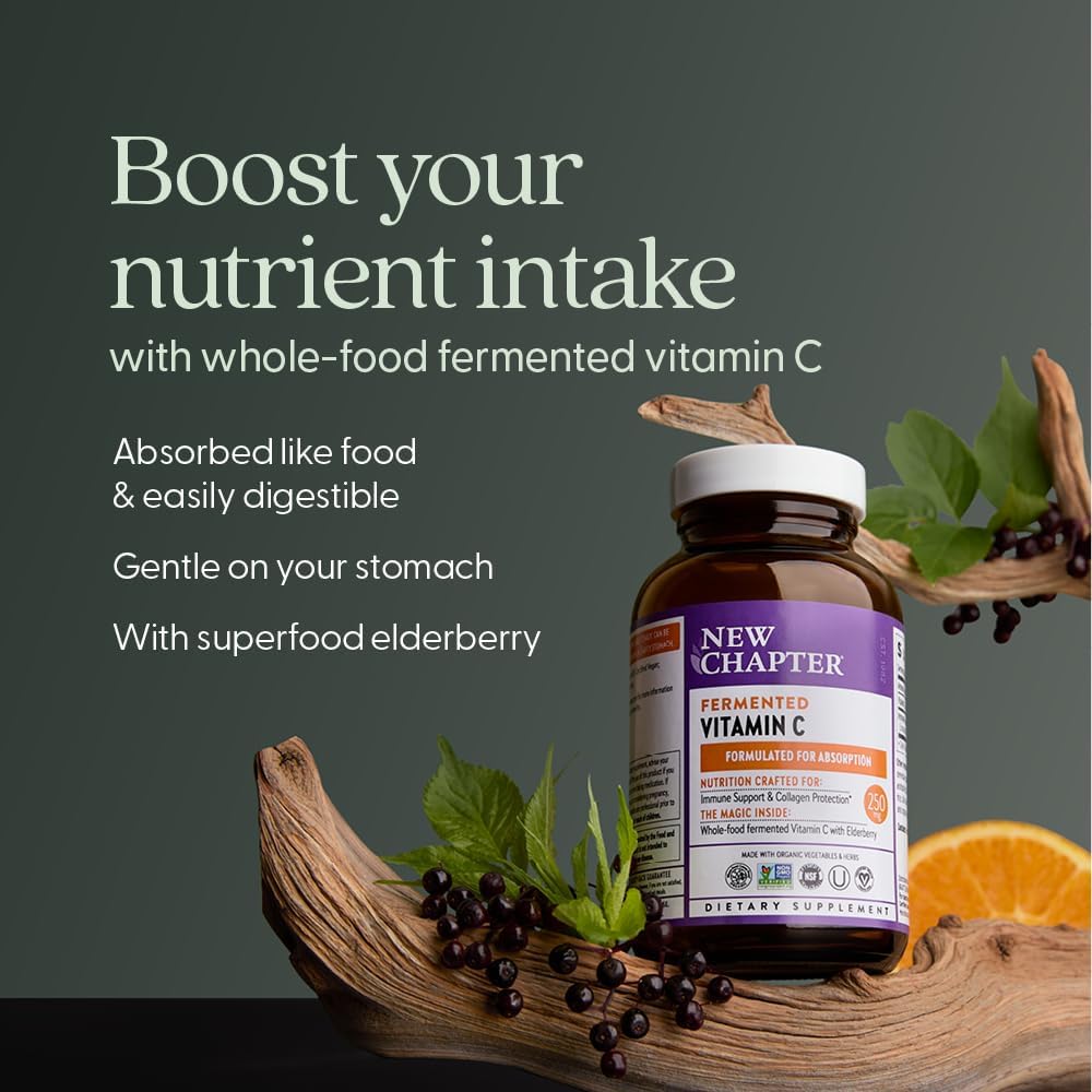 New Chapter Fermented Vitamin C + Elderberry, ONE Daily, 60 Tablets - görsel 3