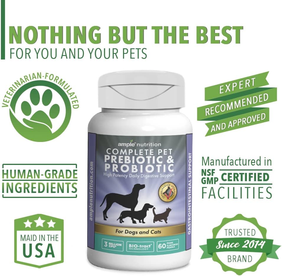 Nutrition Complete Pet Prebiotic + Probiotic for Dogs & Cats (60ct, Pork Flavoured Tablets) - görsel 6