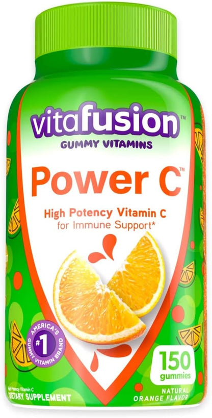 Vitafusion Power C Vitamin C Gummies for Immune Support, Orange Flavoured, 150 Count