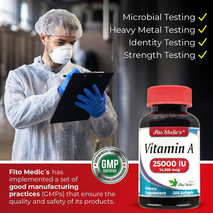 FITO MEDIC'S Lab Vitamin A 25000 IU Soft gel capsule Capsules – 250 Capsules